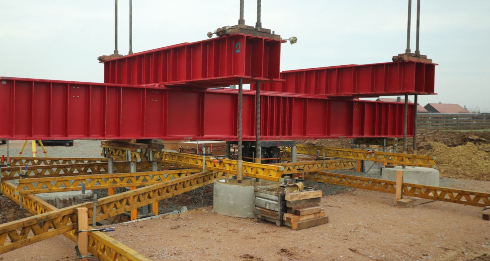 Double beam of a static load test