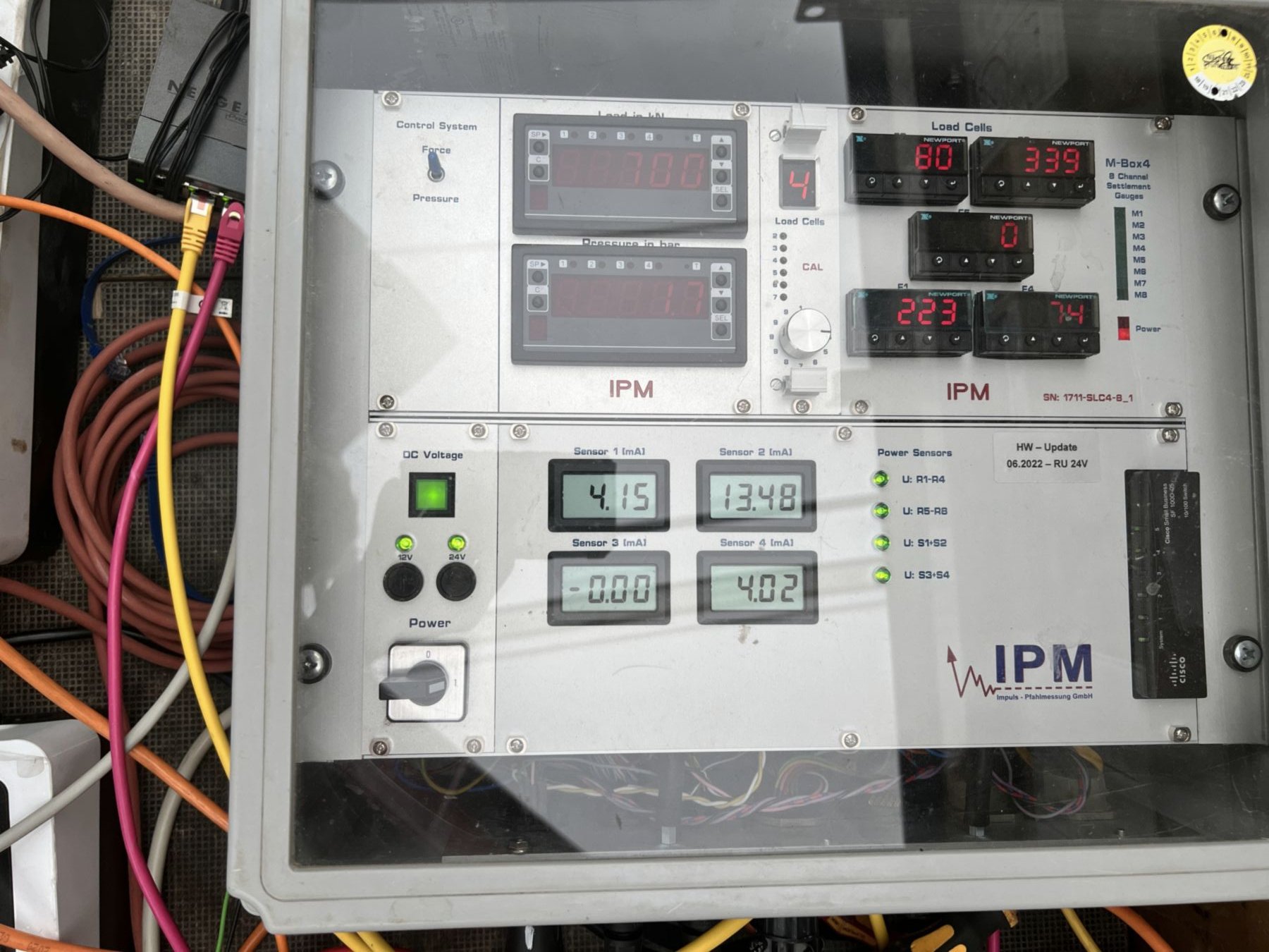 In-house development by IPM: measurement and control unit for static load tests