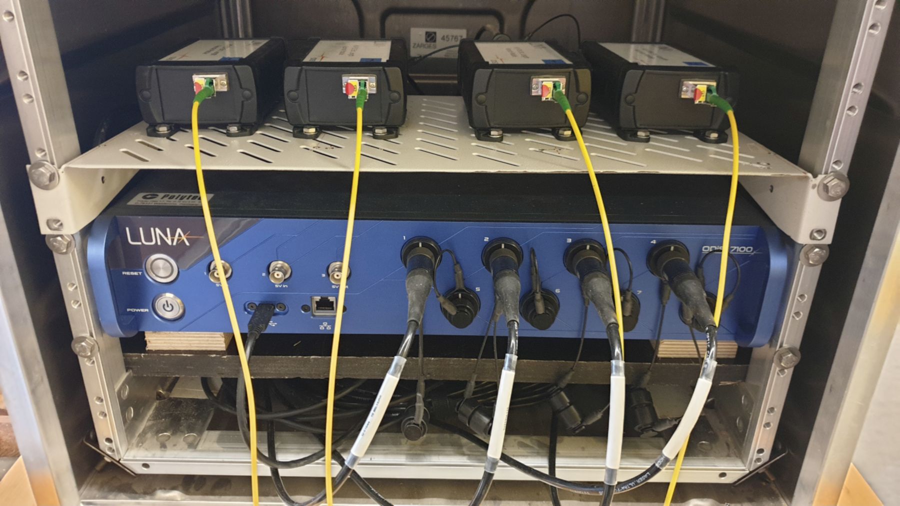 Fibre optic measuring system in the instrument rack
